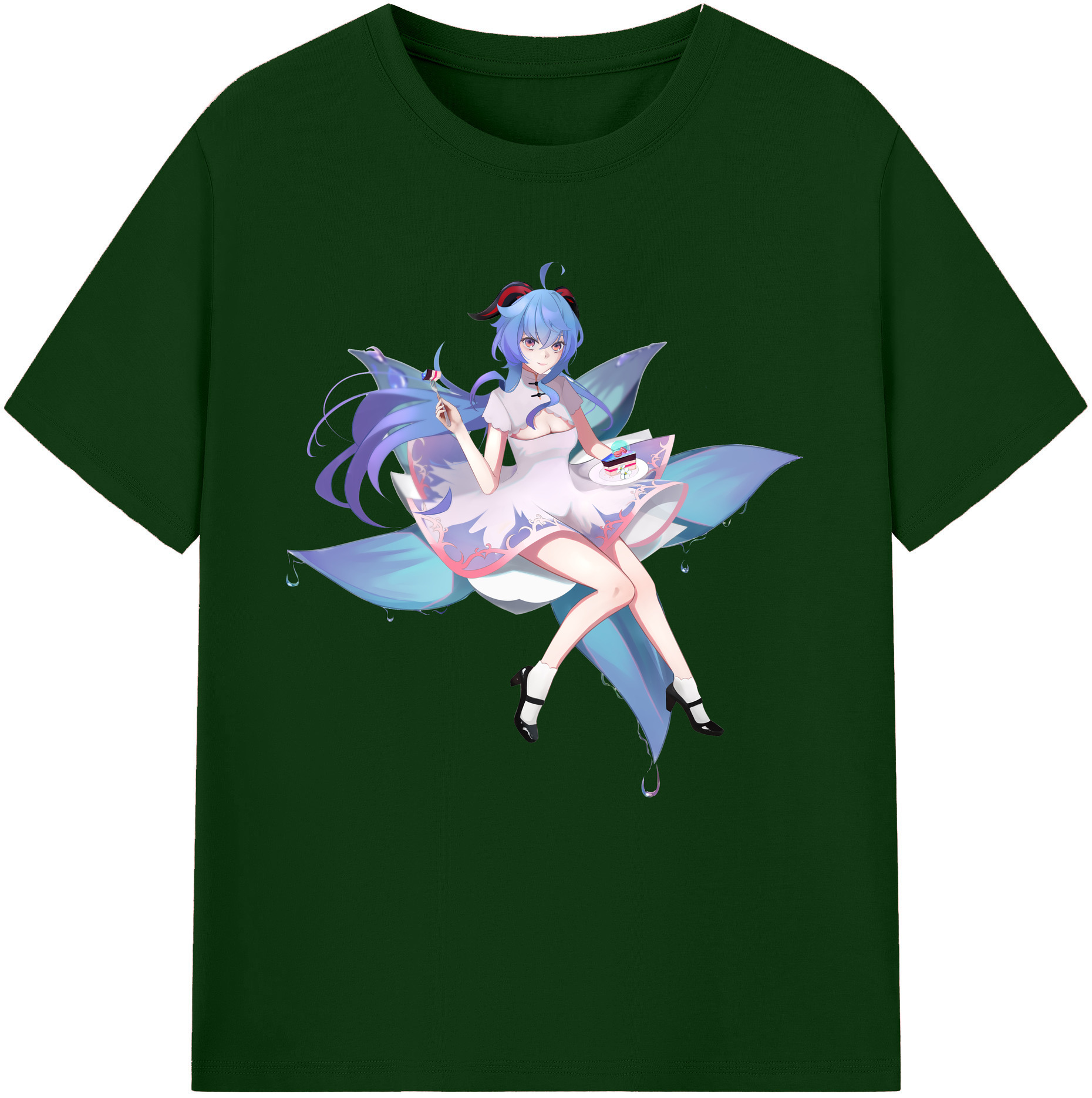げんし神 甘雨 かんう genshin Ganyu 綿100％半袖Tシャツ（フロントプリント）